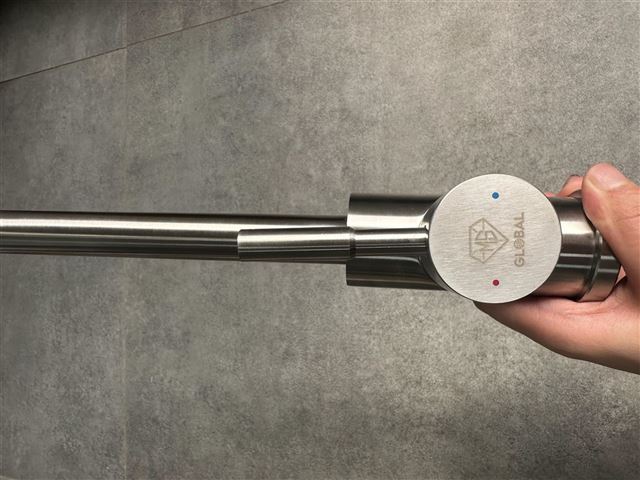 Vòi nước cao cấp SUS304 xước mờ 2 đường nóng lạnh, vòi xoay 360 độ dạng chữ L: MS-L1023